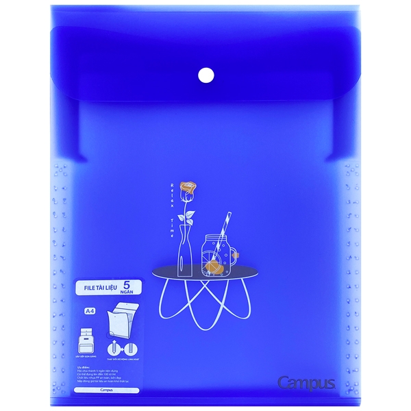 File Tài Liệu Đứng Campus 5 Ngăn DF-5Y-G2 - Màu Xanh