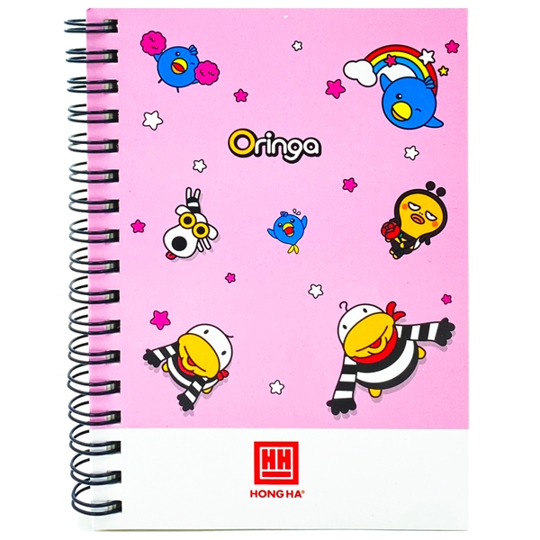 Sổ Lò Xo A6 Kẻ Ngang 200 Trang 70gsm Oringa - Hồng Hà 4166 - Màu Hồng