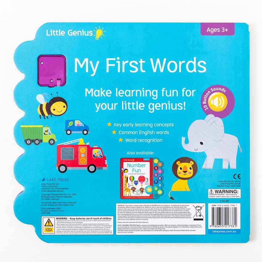 Little Genius My First Words Educational Sound Book - 10 Button Sound ...