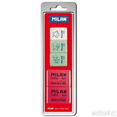 Milan BVM10046 Gomma Per Matita - Design E Funzionalità, Qualità Scolastica
