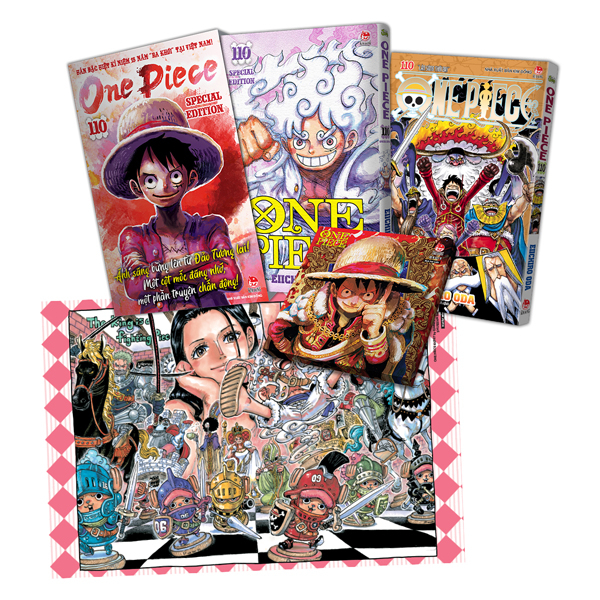 Combo Manga - One Piece - Tập 110 - “Làn Sóng Thời Đại” - Bản Bìa Gập + Bản Đặc Biệt (Bộ 2 Cuốn) - Tặng Kèm Special Cover + Tranh Canvas + Bổ Sung Trang Màu Từ Tạp Chí + Box Set + Poster