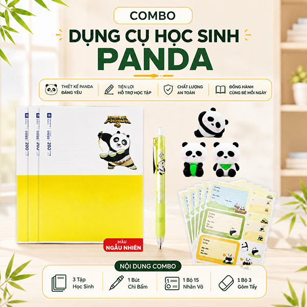 Combo Dụng Cụ Học Sinh Panda