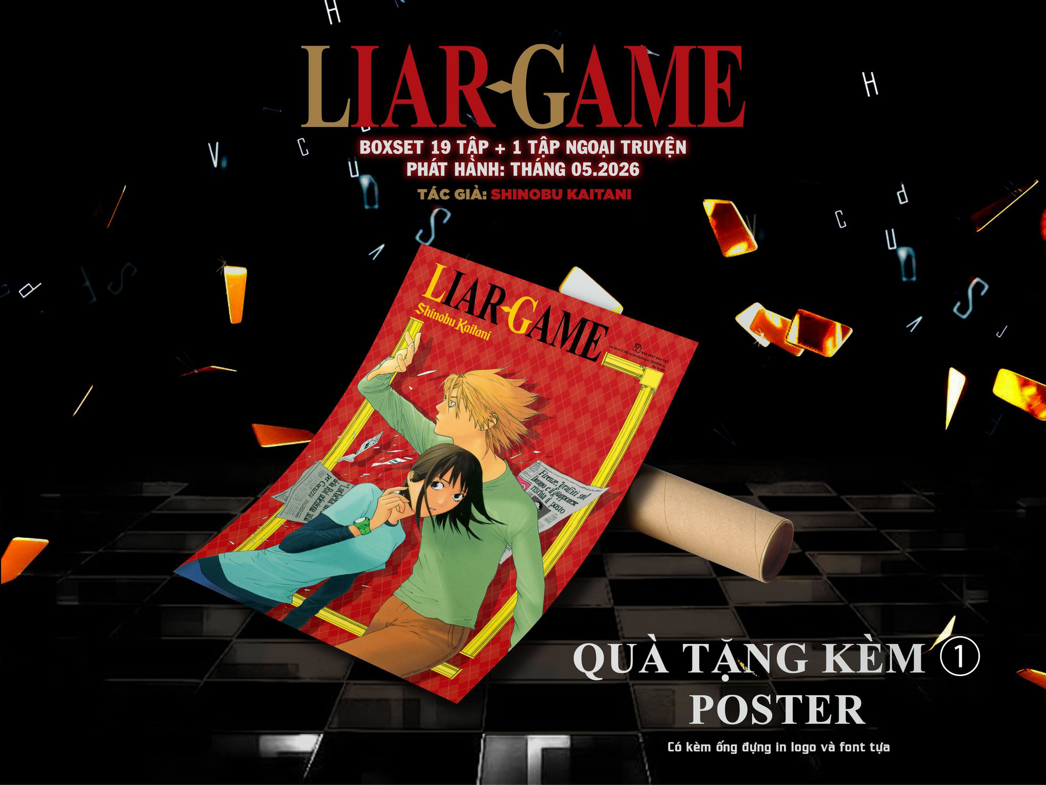 Quà Tặng Poster Kèm Ống Đựng - Boxset Manga - Liar Game: Tập 1 - 19 + Ngoại Truyện (Bộ 20 Tập)