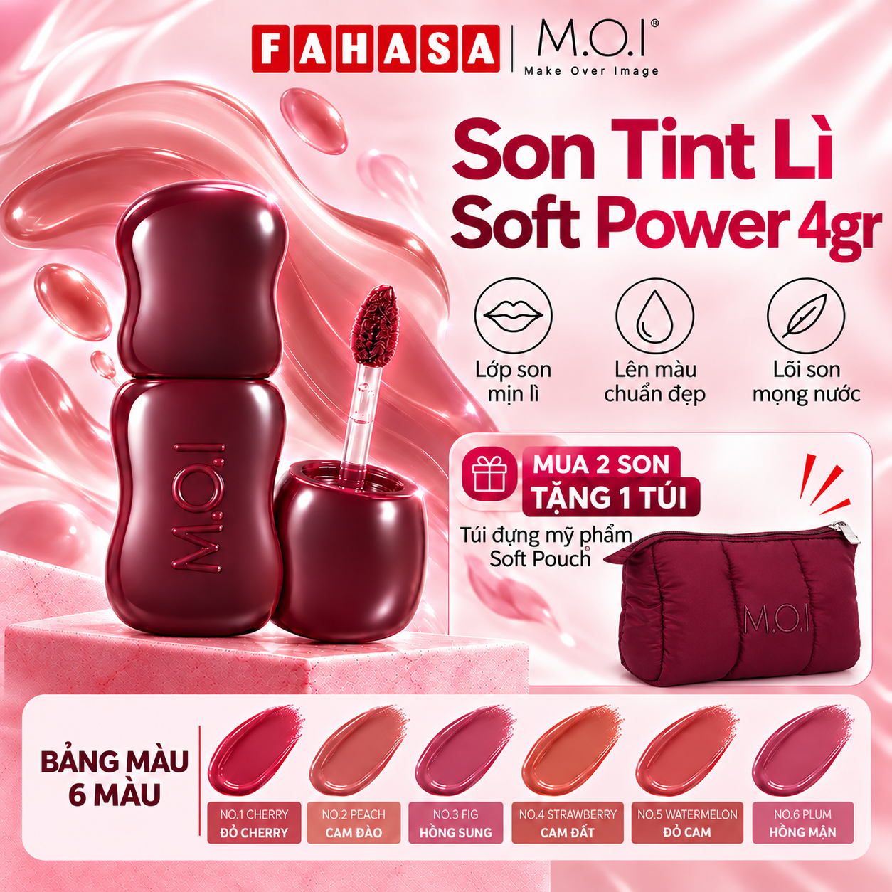 Son Tint Lì Soft Power 4gr - M.O.I #06 - Hồng Mận