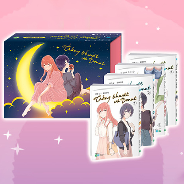Truyện Tranh Boxset Manga - Trăng Khuyết Và Donut: Tập 1 - 4 (Hộp 4 Tập) - Usui Shio