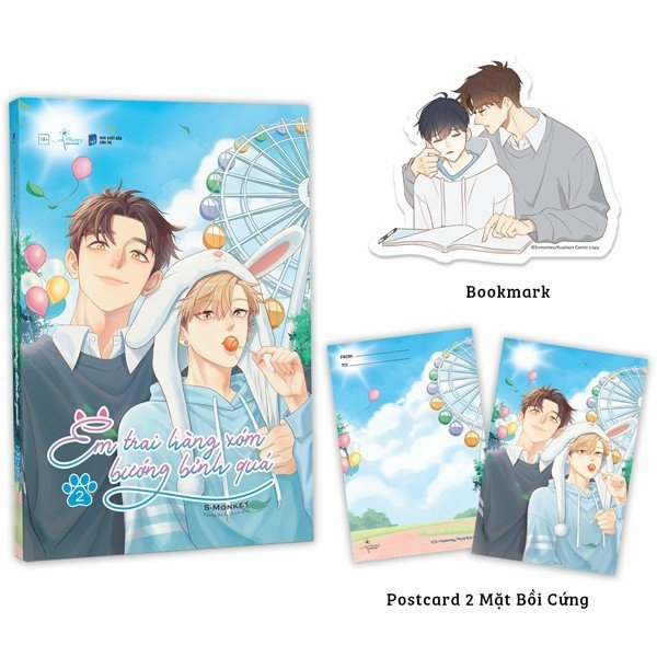 [Phiên chợ sách cũ] Em Trai Hàng Xóm Bướng Bỉnh Quá - Tập 2 - Tặng Kèm Bookmark Bế + Postcard Bồi