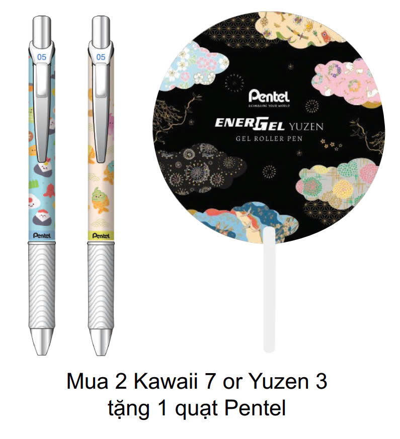 Quà Tặng Quạt Khi Mua 2 Cây Kawaii Hoặc Yuzen ( NCC Stacom ) (Mẫu Màu Giao Ngẫu Nhiên)