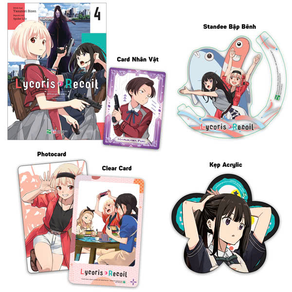 Truyện Tranh Lycoris Recoil - Tập 4 - Bản Sưu Tầm - Tặng Kèm Card Nhân V� - Hồng Trân