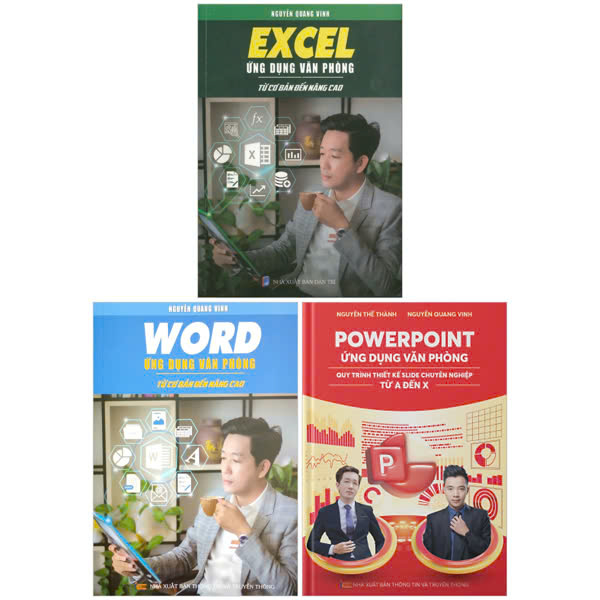 Combo Sách Excel Ứng Dụng Văn Phòng + Word Ứng Dụng Văn Phòng + Powerpoint Ứng Dụng Văn Phòng (Bộ 3 Cuốn)