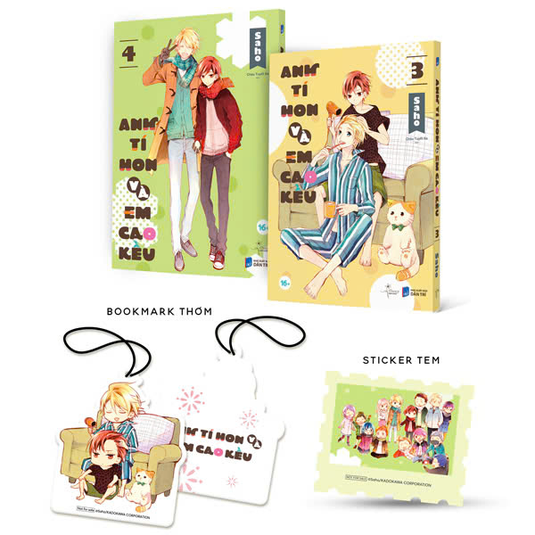 Bộ Manga - Anh Tí Hon Và Em Cao Kều - Tập 3 + Tập 4 (Bộ 2 Tập) - Bản Đặc Biệt - Tặng Kèm Sticker Tem + Bookmark Thơm