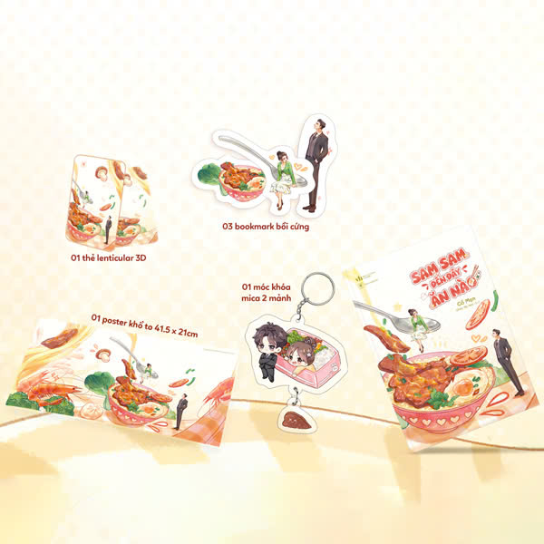 Sam Sam Đến Đây Ăn Nào - Bản Đặc Biệt - Tặng Kèm Móc Khóa Mica 2 Mảnh + Bookmark Bế Hình Tô Cơm + Bookmark Bế Hình Sam Sam + Bookmark Bế Hình Phong Đằng + Card Lenticular + Poster