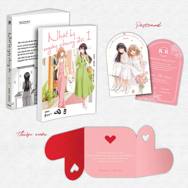 Nhật Ký Ngày Chung Đôi - Tập 1 - Tặng Kèm Thiệp Cưới "Our Wedding" Nhũ Cát + Postcard Nhũ "Sweet Beginnings"