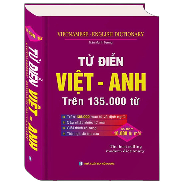 Sách Từ Điển Việt-Anh Trên 135.000 Từ (Tái Bản 2026) - Bìa Cứng - Trần Mạnh Tường