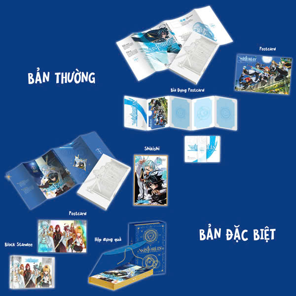 Combo Manga - Wistoria's Wand And Sword - Tập 1 - Bản Thường + Bản Đặc Biệt (Bộ 2 Cuốn)  - Tặng Kèm 1 Bìa Đựng Postcard + 2 Postcard + 1 Shikishi + 1 Block Standee Acrylic + 1 Hộp Đựng