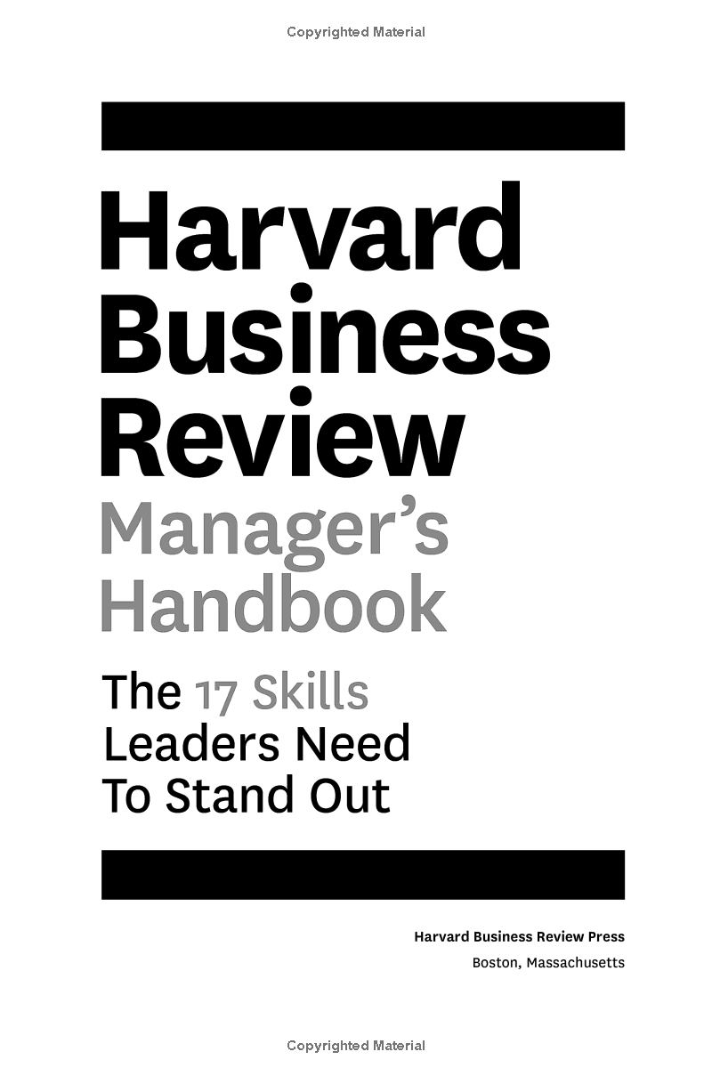 Harvard Business Review Manager's Handbook: The 17 Skills Leaders Need ...