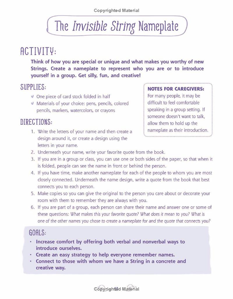 The Invisible String Workbook: Creative Activities To Comfort, Calm ...